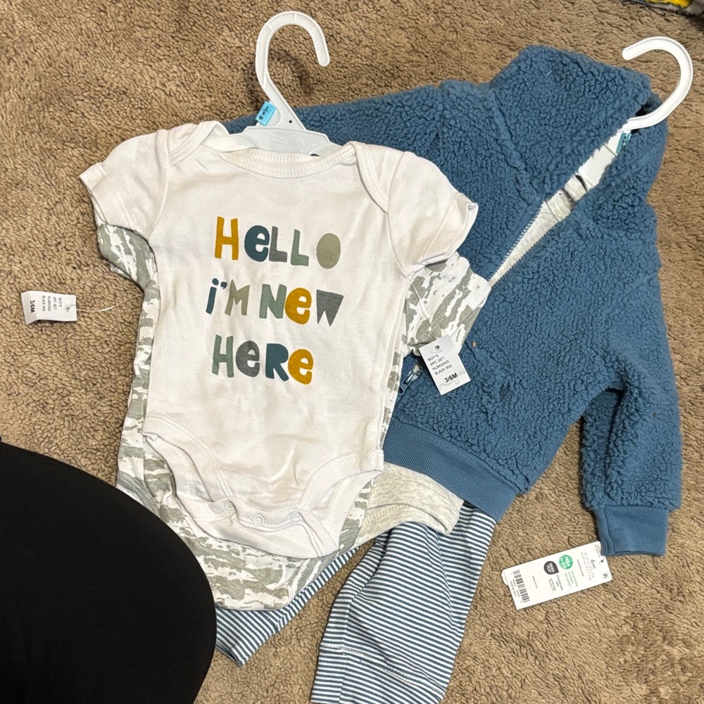 Carter's Blue Hoodie and White Bodysuit Set